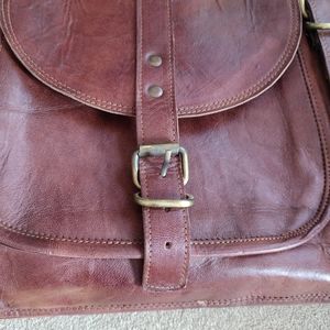 Piyush Joshi Handmade leather backpack/laptop/  Messenger Bag . Excellent condit